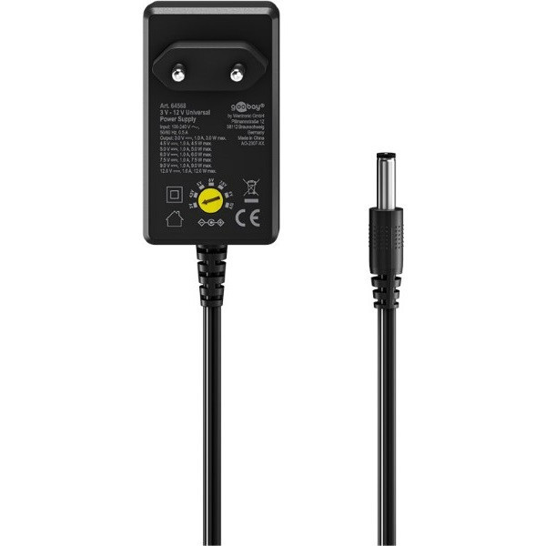 Goobay Universele adapter | Goobay | Max. 12W (1000 mA, 1.8 meter) 64568 K120500052 - 3