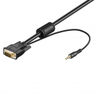 VGA kabel | Goobay | 3 meter (Jack 3.5 mm, Verguld, 100% koper, Zwart)