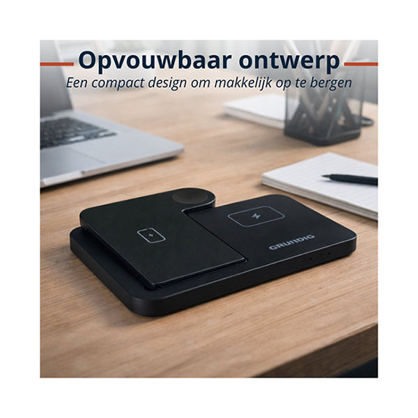 Grundig Opvouwbare draadloze oplader | Grundig (3-in-1, 10W, Zwart) 871125235870 K070501294 - 8
