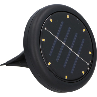 Grundig Solar grondspot | Grundig | Ø 11 cm (8 LEDs, Rond, RVS, Zwart) 871125212334 K170203617 - 