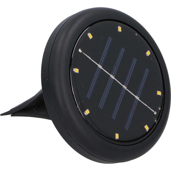 Grundig Solar grondspot | Grundig | Ø 11 cm (8 leds, Schemersensor, Rond, RVS, Zwart) 871125212334 K170203617 - 1