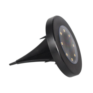Grundig Solar grondspot | Grundig | Ø 11 cm (8 leds, Schemersensor, Rond, RVS, Zwart) 871125212334 K170203617 - 2