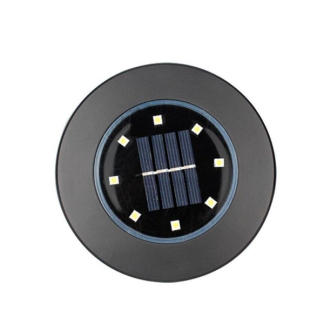 Grundig Solar grondspot | Grundig | Ø 11 cm (8 leds, Schemersensor, Rond, RVS, Zwart) 871125212334 K170203617 - 3