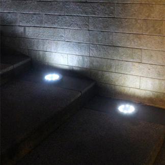 Grundig Solar grondspot | Grundig | Ø 11 cm (8 leds, Schemersensor, Rond, RVS, Zwart) 871125212334 K170203617 - 5