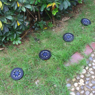 Grundig Solar grondspot | Grundig | Ø 11 cm (8 leds, Schemersensor, Rond, RVS, Zwart) 871125212334 K170203617 - 6