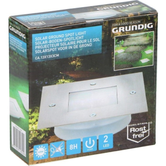 Grundig Solar grondspot | Grundig | 13 cm (2 leds, Schemersensor, Vierkant, RVS) 871125212342 K170203618 - 4