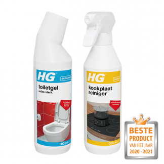 HG toiletgel extra sterk +  HG kookplaat reiniger (500 ml + 500 ml)  K170405185 - 