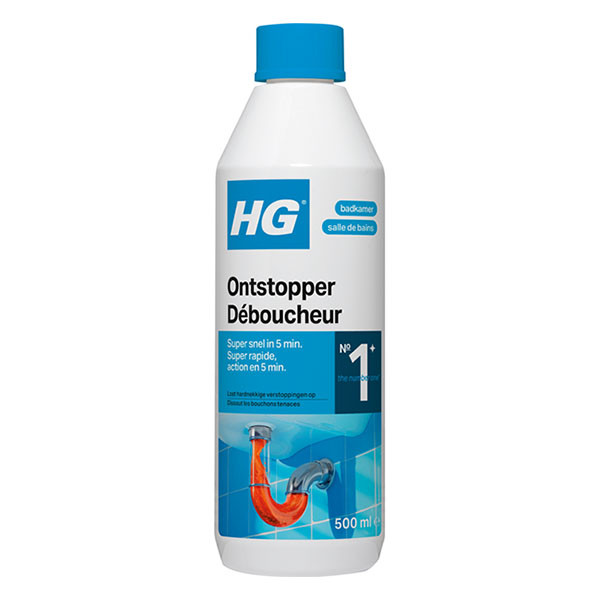 HG vloeibare ontstopper | 500 ml (Gebruiksklaar, Badkamer en toilet) 139050100 139050103 K170405100 - 1