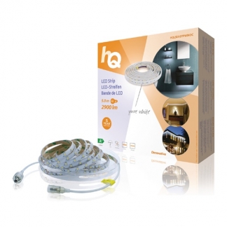 HQ Led strip met voeding | HQ | 5 meter (Flexibel, 300 leds, IP54, Koud wit) HQLSEASYPWINDC K150303003 - 1