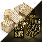 HQ Lichtslinger | Vierkant (10 LEDs, Batterijen, Houtkleur) HQLEDSLSQRWD K150304006 HQ Lichtslinger | Vierkant (10 LEDs, Batterijen, Houtkleur) HQLEDSLSQRWD K150304006