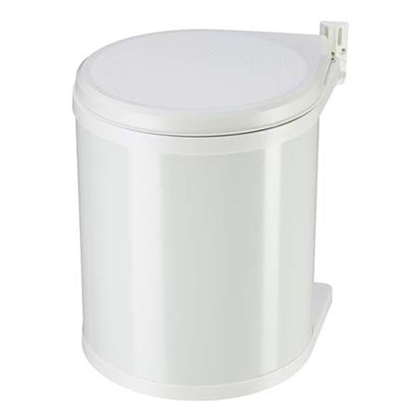 Hailo Prullenbak | Hailo | 15 liter (Plaatstaal, Voor in keukenkastje, Draaideurmontage, Deksel-liftsysteem, Wit) 3555-001 K170104630 - 1
