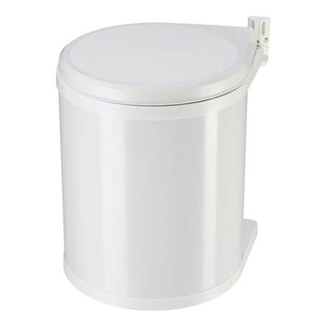 Hailo Prullenbak | Hailo | 15 liter (Plaatstaal, Voor in keukenkastje, Draaideurmontage, Deksel-liftsysteem, Wit) 3555-001 K170104630