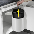 Hailo Prullenbak | Hailo | 15 liter (Plaatstaal, Voor in keukenkastje, Draaideurmontage, Deksel-liftsysteem, Wit) 3555-001 K170104630 - 2