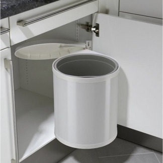 Hailo Prullenbak | Hailo | 15 liter (Plaatstaal, Voor in keukenkastje, Draaideurmontage, Deksel-liftsysteem, Wit) 3555-001 K170104630 - 3