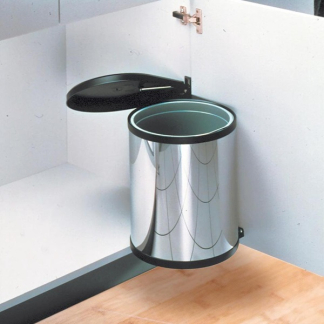 Hailo Prullenbak | Hailo | 15 liter (RVS, Voor in keukenkastje, Draaideurmontage, Deksel-liftsysteem) 3555-101 K170104631 - 2