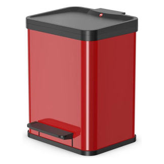 Hailo Prullenbak | Hailo | 18 liter (Duo, Gedempt deksel, Metaal met kunststof, Rood) 0622-240 K170104635 - 1