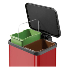 Hailo Prullenbak | Hailo | 18 liter (Duo, Gedempt deksel, Metaal met kunststof, Rood) 0622-240 K170104635 - 4