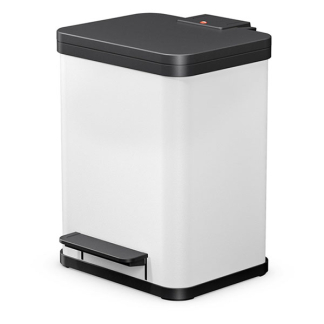 Hailo Prullenbak | Hailo | 18 liter (Duo, Gedempt deksel, Metaal met kunststof, Wit) 0622-230 K170104632