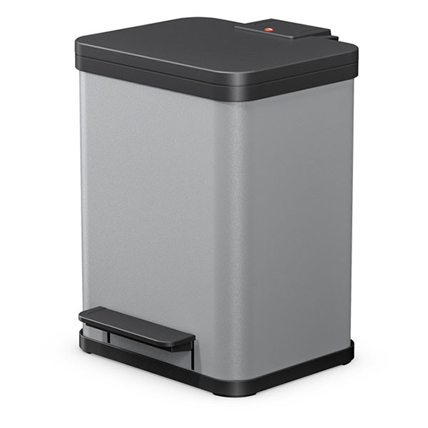Hailo Prullenbak | Hailo | 18 liter (Duo, Gedempt deksel, Metaal met kunststof, Zilver) 0622-220 K170104634 - 1