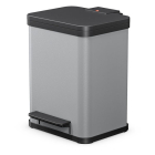Hailo Prullenbak | Hailo | 18 liter (Duo, Gedempt deksel, Metaal met kunststof, Zilver) 0622-220 K170104634 - 1