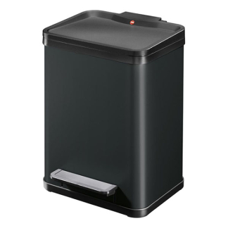 Hailo Prullenbak | Hailo | 18 liter (Duo, Gedempt deksel, Metaal met kunststof, Zwart) 0622-260 K170104636 - 1