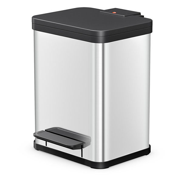 Hailo Prullenbak | Hailo | 18 liter (Duo, Gedempt deksel, RVS met kunststof) 0622-200 K170104633 - 1