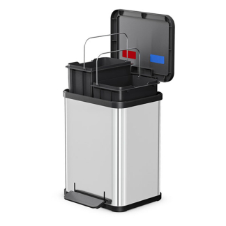 Hailo Prullenbak | Hailo | 18 liter (Duo, Gedempt deksel, RVS met kunststof) 0622-200 K170104633 - 2