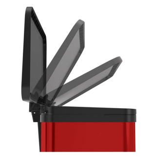 Hailo Prullenbak | Hailo | 26 liter (Duo, Gedempt deksel, Metaal met kunststof, Rood) 0630-240 K170104640 - 2