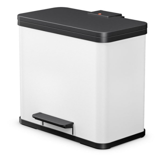 Hailo Prullenbak | Hailo | 26 liter (Duo, Gedempt deksel, Metaal met kunststof, Wit) 0630-230 K170104637