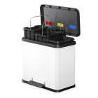 Hailo Prullenbak | Hailo | 27 liter (Trio Gedempt deksel, Metaal met kunststof, Wit) 0633-230 K170104642 - 2