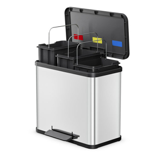 Hailo Prullenbak | Hailo | 27 liter (Trio Gedempt deksel, RVS met kunststof) 0633-200 K170104643 - 2
