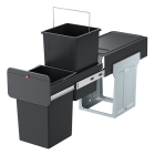 Hailo Prullenbak | Hailo | 28 liter (Duo, Kunststof, Voor in keukenkastje, Uitschuiffunctie, opbergplank) 0310-100 K170405238 - 2