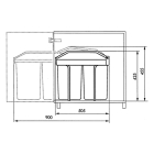 Hailo Prullenbak | Hailo | 28 liter (Duo, Plaatstaal, Voor in keukenkastje, Uitschuiffunctie) 3659-001 K170104629 - 5