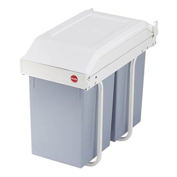 Hailo Prullenbak | Hailo | 28 liter (Duo, Plaatstaal, Voor in keukenkastje, Uitschuiffunctie) 3659-001 K170104629 - 1