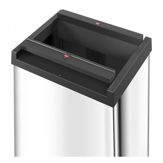 Hailo Prullenbak | Hailo | 35 liter (Duo, Swingdeksel, Staal met kunststof, Zelfsluitend, Zilver) 0840-121 K170104623 - 2