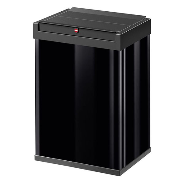 Hailo Prullenbak | Hailo | 35 liter (Duo, Swingdeksel, Staal met kunststof, Zelfsluitend, Zwart) 0840-141 K170104624 - 1