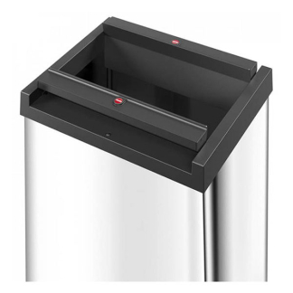 Hailo Prullenbak | Hailo | 52 liter (Duo, Swingdeksel, Staal met kunststof, Zelfsluitend, Zilver) 0860-221 K170104627 - 2