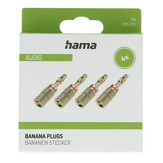 Hama Banaanstekker | M | Hama | 4 stuks (Verguld, Schroefklem, 6 mm) 00205201 K010411148