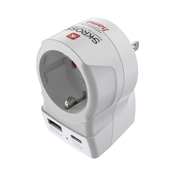 Hama Reisstekker met USB | Hama | Europa naar Amerika (Geaard, Type C en F → Type B, 1x USB A, 1x USB C) 223479 K050801117 - 1