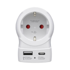 Hama Reisstekker met USB | Hama | Europa naar Amerika (Geaard, Type C en F → Type B, 1x USB A, 1x USB C) 223479 K050801117 - 2