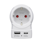 Hama Reisstekker met USB | Hama | Europa naar Engeland | 20W (Geaard, Type C en F → Type G, 1x USB A, 1x USB C) 223478 E050801116 - 2