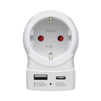 Hama Reisstekker met USB | Hama | Europa naar Engeland (Geaard, Type C en F → Type G, 1x USB A, 1x USB C) 223478 K050801116 - 2