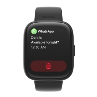 Hama Smartwatch | Hama | 4000 | 1.6” (Android en iOS, Telefoonfunctie, Hartslagmeter, 100 sportmodi, Slaapmonitor, 300 mAh batterij, Vierkant, Zwart) 178640 K070501314 - 2