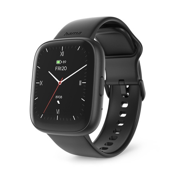 Hama Smartwatch | Hama | 4000 | 1.6” (Telefoonfunctie, Hartslagmeter, 100 sportmodi, Slaapmonitor, 300 mAh batterij, Zwart) 178640 K070501314 - 1