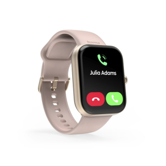 Hama Smartwatch | Hama | 5000 | 1.6” (Android en iOS, Telefoonfunctie, Hartslagmeter, 100 sportmodi, Slaapmonitor, 300 mAh batterij, Vierkant, Roze) 178615 K070501308 - 5
