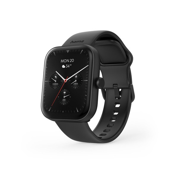 Hama Smartwatch | Hama | 5000 | 1.6” (Telefoonfunctie, Hartslagmeter, 100 sportmodi, Slaapmonitor, 300 mAh batterij, Zwart) 178614 K070501307 - 1