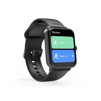 Hama Smartwatch | Hama | 6010 | 1.6” (Android en iOS, GPS, Telefoonfunctie, Hartslagmeter, 100 sportmodi, Zwemmen, Slaapmonitor, 300 mAh batterij, Vierkant, Zwart) 178619 K070501311 - 5