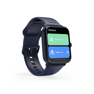 Hama Smartwatch | Hama | 6010 | 1.6” (Android en iOS, GPS, Telefoonfunctie, Hartslagmeter, 100 sportmodi, Zwemmen, Slaapmonitor, 350 mAh batterij, Vierkant, Blauw) 178621 K070501313 - 5