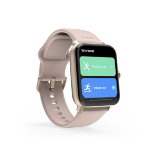 Hama Smartwatch | Hama | 6010 | 1.6” (Android en iOS, GPS, Telefoonfunctie, Hartslagmeter, 100 sportmodi, Zwemmen, Slaapmonitor, 350 mAh batterij, Vierkant, Roze) 178620 K070501312 - 5