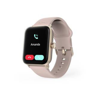 Hama Smartwatch | Hama | 6010 | 1.6” (Android en iOS, GPS, Telefoonfunctie, Hartslagmeter, 100 sportmodi, Zwemmen, Slaapmonitor, 350 mAh batterij, Vierkant, Roze) 178620 K070501312 - 9